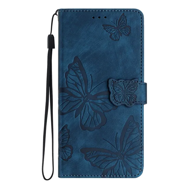 Funda Tipo Cartera Para Samsung Galaxy S3/s4/s5, Funda De Teléfono Con Ranura Para Pulsera, Piel Estampada En Forma De Mariposa