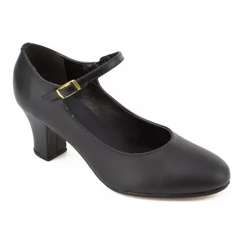 Zapatos De Baile Flamenco  Cuero Taco Y Hebilla Profesional
