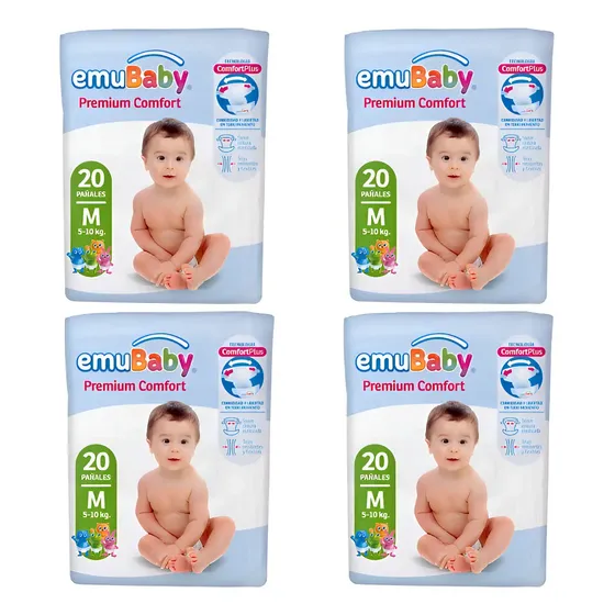 Pañal Emubaby Premium Comfort M - 80 Pañales Mediano (m) Sin Género | MercadoLibre