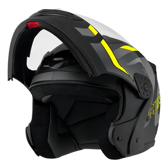 Capacete Robocop Escamoteável Fechado Mixs Gladiator Delta S Cor Cinza Amarelo Fosco Tamanho do capacete 58