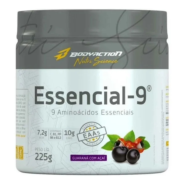 Suplemento Em Pó Bodyaction Nutri Science Essencial 9 Aminoácidos Sabor Guaraná Com Açaí Em Pote De 225ml