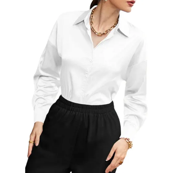 Shein Satén Mujer Adulto Camisa Oficina