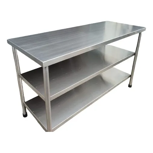 Mesa Isla 3 Niveles 30x90x80cm Myc Inox