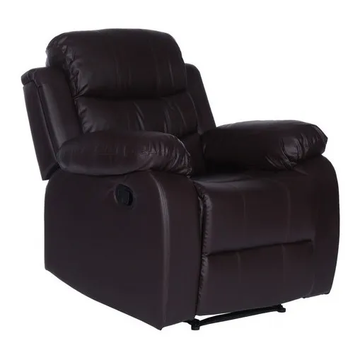 Sillon Sofa Reclinable Relax 1 Cuerpo Celio Ecocuero Marron Color Marrón Oscuro Diseño De La Tela Confortable
