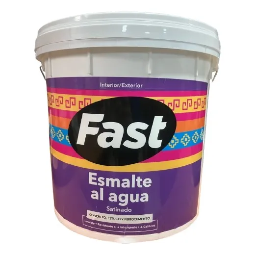 Pintura Esmalte Agua Antihongos Fast Blanco Satinado Tineta Blanco Satinado