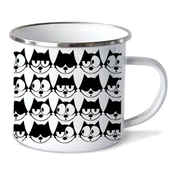 Taza Pocillo Felix El Gato 2 De Peltre (10oz=300ml)