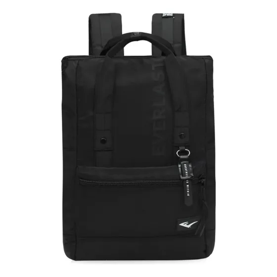 Mochila Everlast Urbano Porta Notebook Color Negro Diseño de la tela Logo