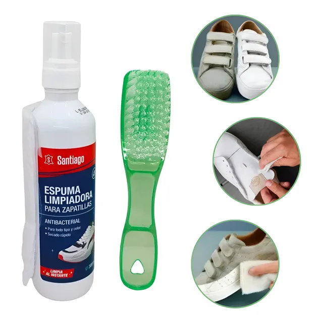 Kit Limpia Zapatilla Limpieza Espuma Limpiadora Paño Cepillo