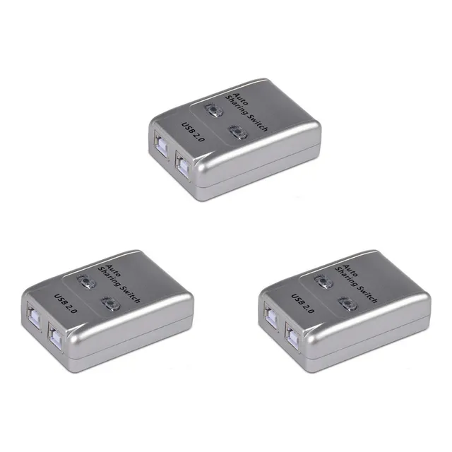 Conmutador Usb 2.0 Para Compartir Automáticamente, 3 Adaptad