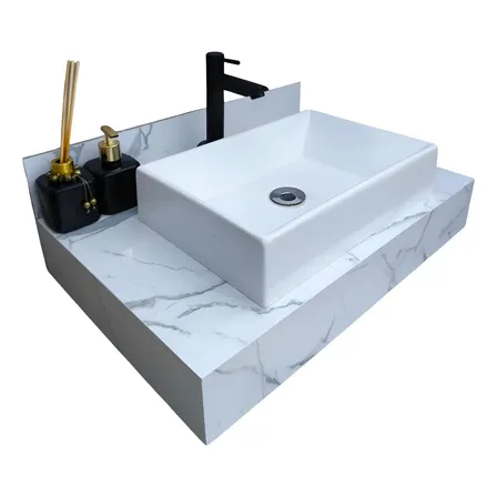 Bancada Em Porcelanato Polido 60x40 Branco Brilhante