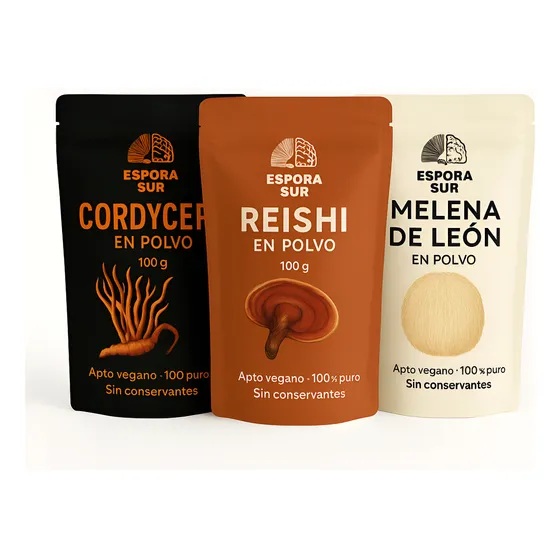 Melena De Leon, Reishi, Cordyceps Suplemento En Polvo 100gx3