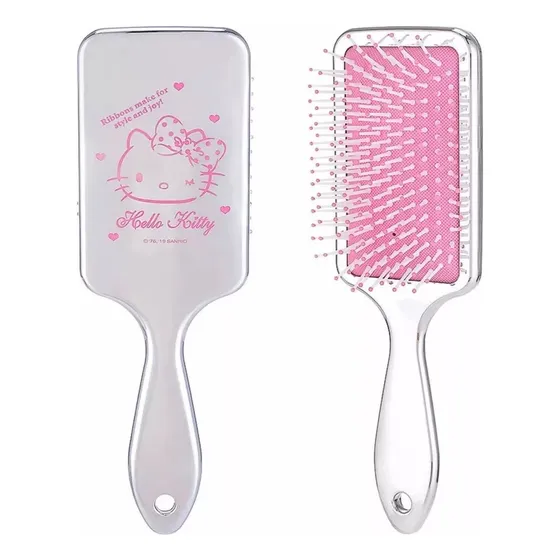 Cepillo Masajeador Cuadrado Hello Kitty Sanrio Color Plateado