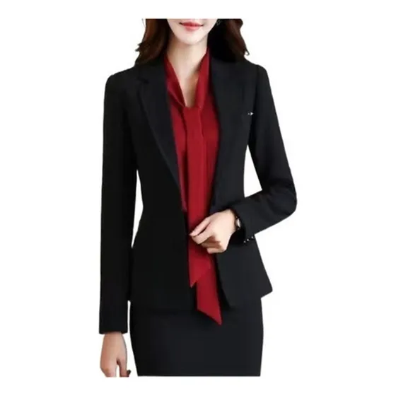 Un Traje De Sastre Pequeño Para Mujer, Delgado, Casual, Negr