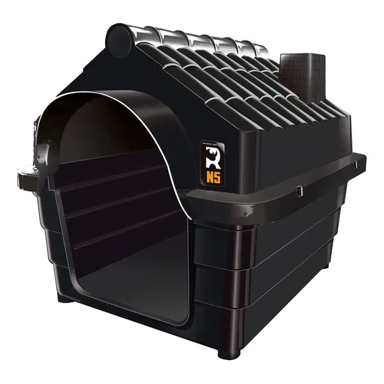 Casinha de Cachorro Cães Dog Número 5 Raças Médias Plástica Desmontável Mec Pet Rinopet N5 Cor Preta Blackout