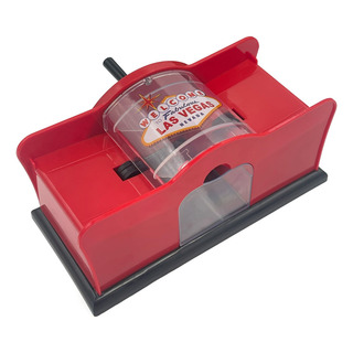 2 Deck Hand Crank Welcome To Las Vegas Card Shuffler, Red 2 Deck Hand Crank Welcome To Las Vegas Card Shuffler, Red