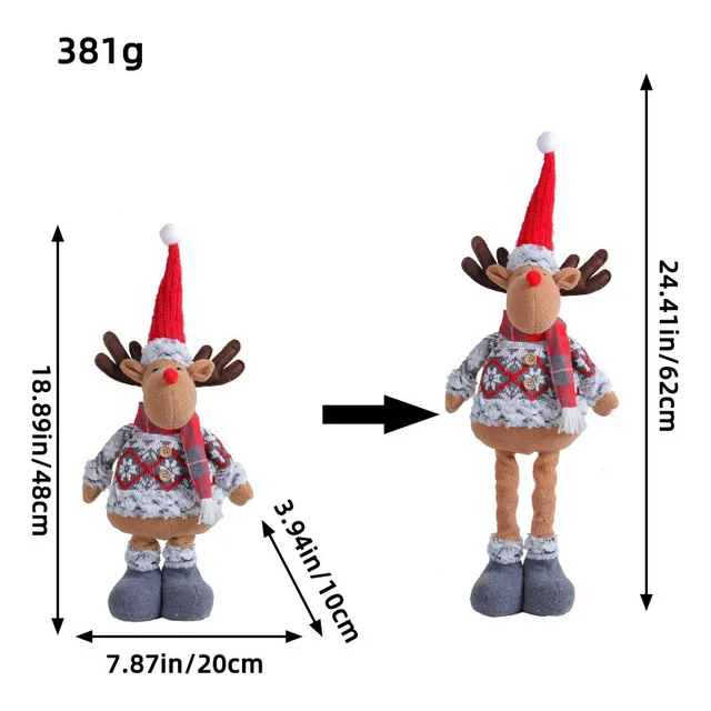 3 Muñecos Navideños Expandibles, Hermosos Muñecos De Alce