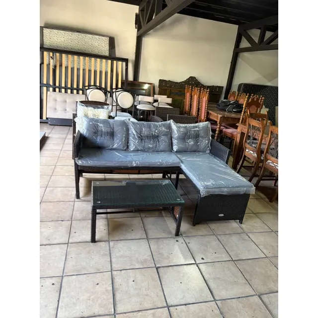 Nuevo Juego Terraza Americano Esquinero En Ratan Artificial