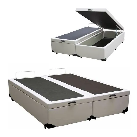 Cama Box Baú Bi-partida Casal Extremo Reforçado 138x188x35
