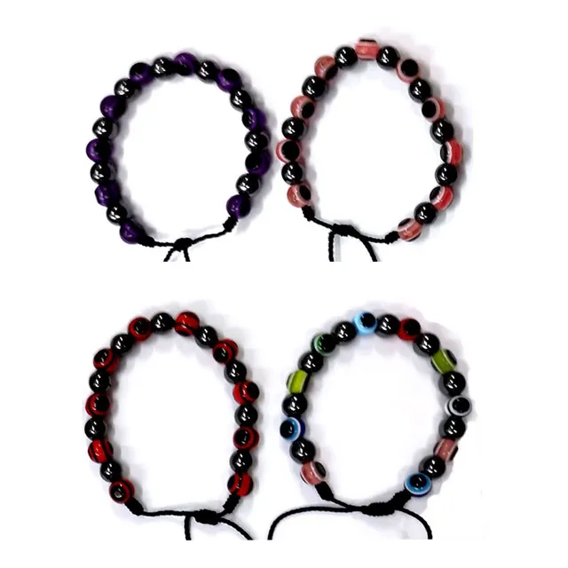 12 Pulseras Manilla Ojo Turco Y Hematita Acerina Protección