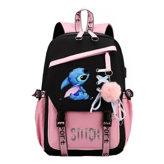 Mochila Casual De Tela Oxford Lilo And Stitch Del Mismo Esti Color eight