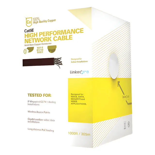Pro-cat-5e-wbobina De Cable De 305 M, Cat5e, Blanca Interior