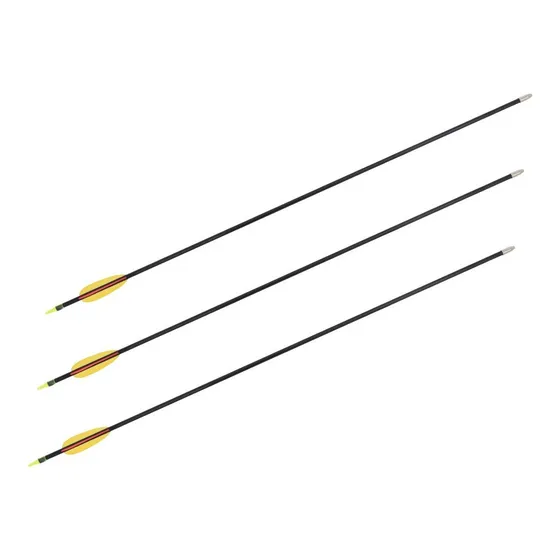Flecha Arco Treino Fibra Vidro Ponta Alumínio 82cm Kit 3un