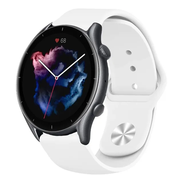 Correa Deportiva Lisa Premium Para Amazfit Gtr 3 / 3 Pro Blanco 2.2 Cm