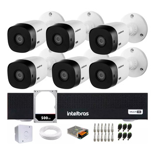 Kit Cftv 6 Câmeras Segurança Intelbras Dvr 8 Canais Com Hd Kit Cftv 6 Câmeras Segurança Intelbras Dvr 8 Canais Com Hd
