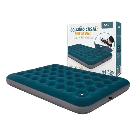 Colchão Inflável Casal VG Plus Verde Com Bomba Interna Modelo JL-205
