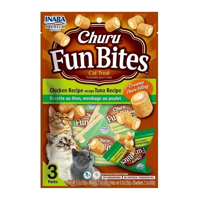 Snack Para Gatos Inaba Churu Fun Bites Pollo/atún 60gr