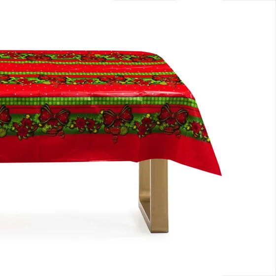 Mantel De Plástico Navideño Mesa Rectangular Deco Navidad