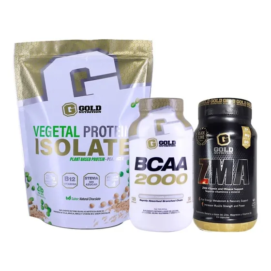 Vegetal Prote Vegana 2lb + Bcaa + Zma Gold Nutrition. Outlet
