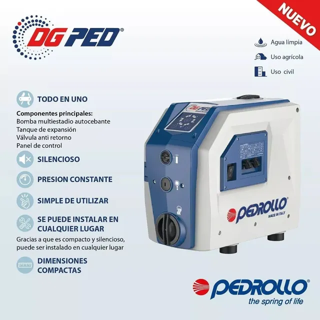 Bomba Hidroneumático Inteligente Dgped5 1.5hp 230v Pedrollo