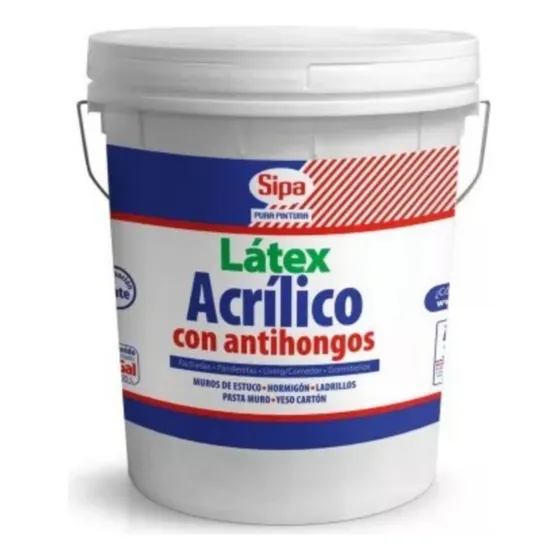 Latex Al Agua Acrilico Antihongos Sipa 4gl Acabado Mate Color Blanco
