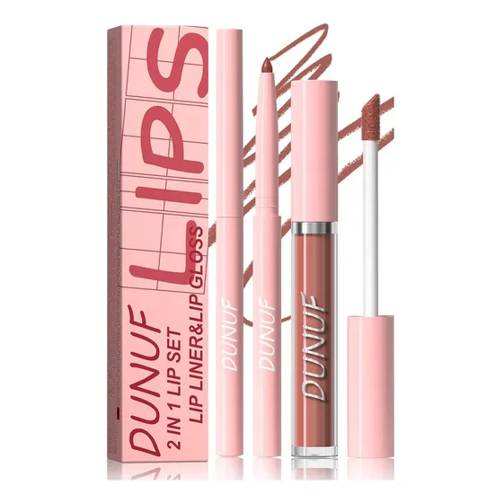 Set De Lápiz Labial Líquido Mate Y Lápiz Labial Impermeable