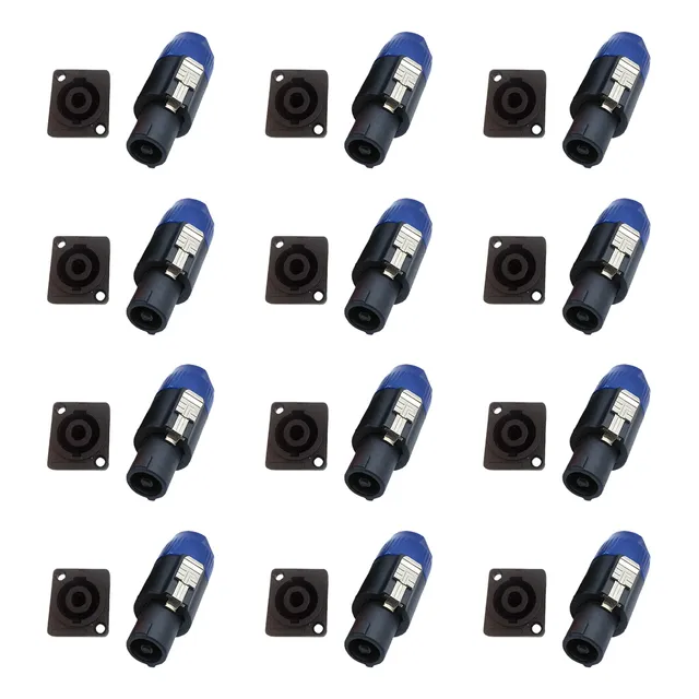24 Conectores Para Speakon 12 Plug+12 Jack Colores