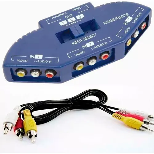 Multiplicador Switch Selector De Audio Y Video Rca 3 A 1