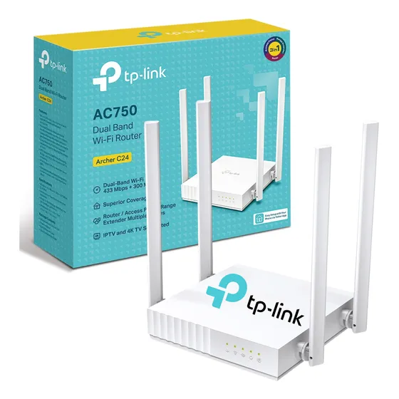 Router Tplink Archer C24 4 Antenas Doble Banda Ac Fibra