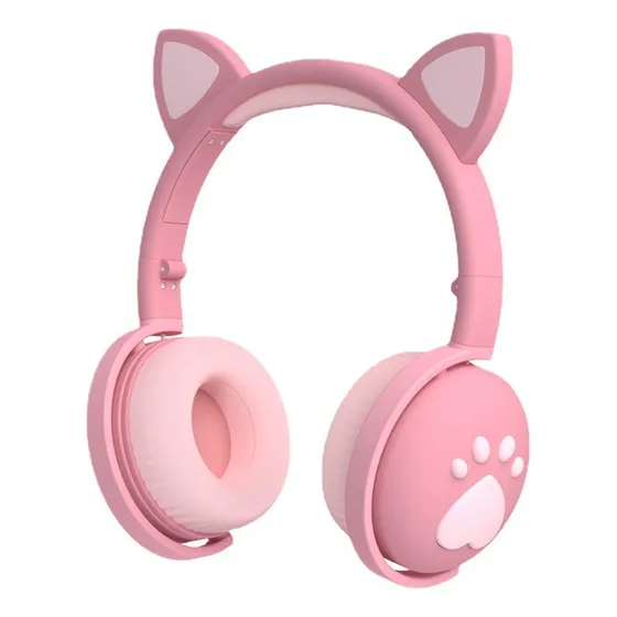 Faixa De Cabeça Bluetooth Ajustável Com Orelhas De Gato