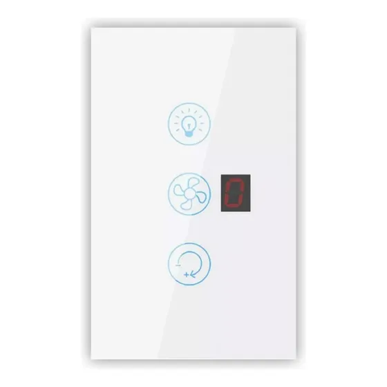 Interruptor Ventilador Y Luz Wifi Smart Con Visor Velocidad Color Blanco