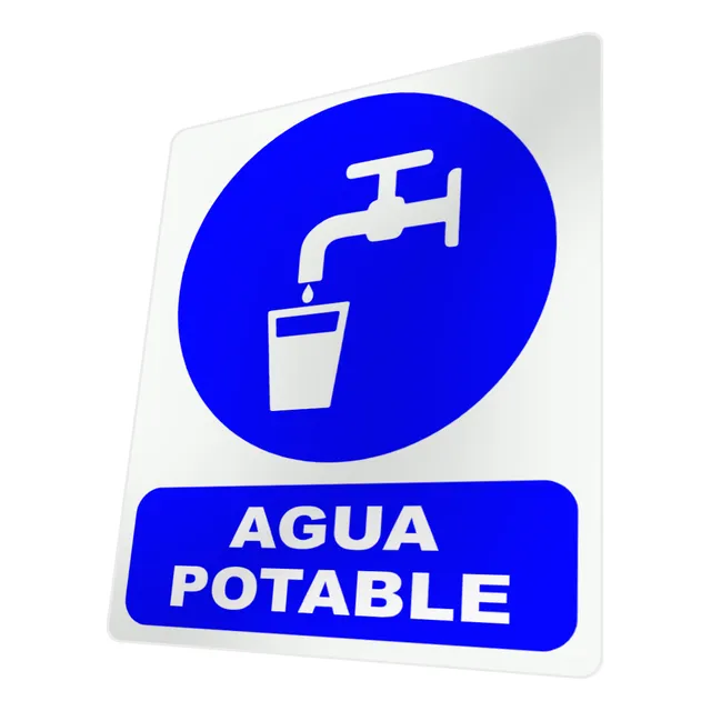 Letrero Agua Potable Señalética Aviso Indicaciones Vitales