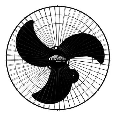 Ventilador De Parede Oscilante 60cm Turbo Turbão 60 Cm Preto 127/220v Polipropileno 3