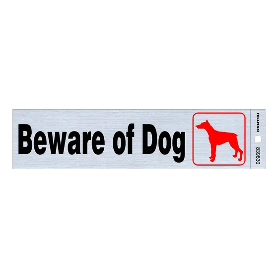 Autoadhesivo Texto Ingl  Beware Of Dog  Niquel Negro Rojo 2