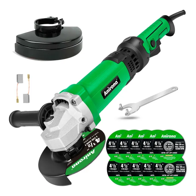 Esmeriladora Angular 1600w Anirona Industrial Ag1600 Verde