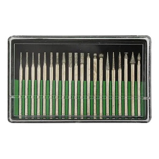 Kit Pontas Diamantadas Para Micro Retífica 3mm Haste 20 Pçs Kit Pontas Diamantadas Para Micro Retífica 3mm Haste 20 Pçs