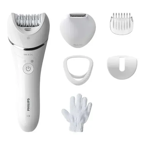 Depiladora En Húmedo Y Seco + 6 Acc Philips Bre715_00 Color Blanco | Cuotas sin interés