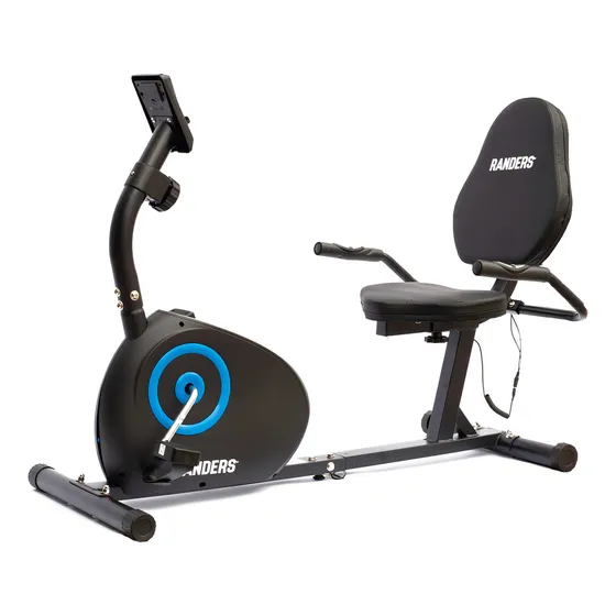 Bicicleta Fija Horizontal Randers Arg-2534 Regulabe Mangetic Color Negro