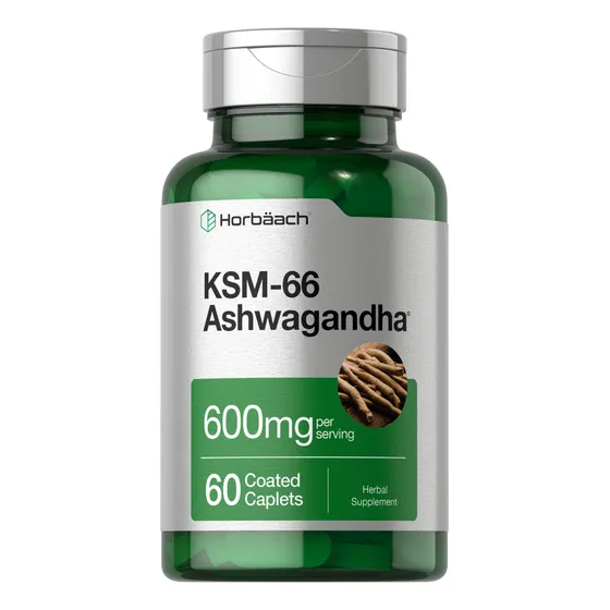 Suplemento Horbaach Ksm-66 Ashwagandha 600 Mg 60 Cápsulas