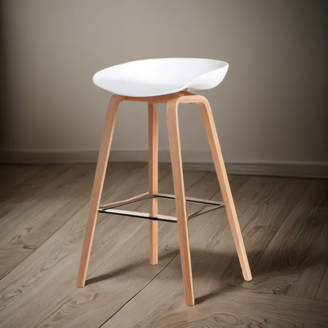 Silla De Bar Aruba Color Blanco Acabado de la estructura Metálica termolaminada