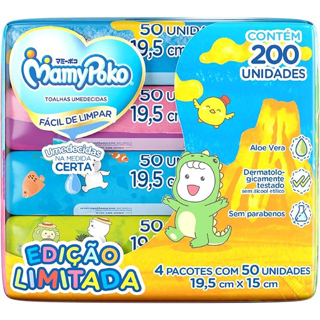 Lenços Umedecidos Mamypoko 200 Unidades Sem Álcool Hipoalergênicos Lenços Umedecidos Mamypoko 200 Unidades Sem Álcool Hipoalergênicos